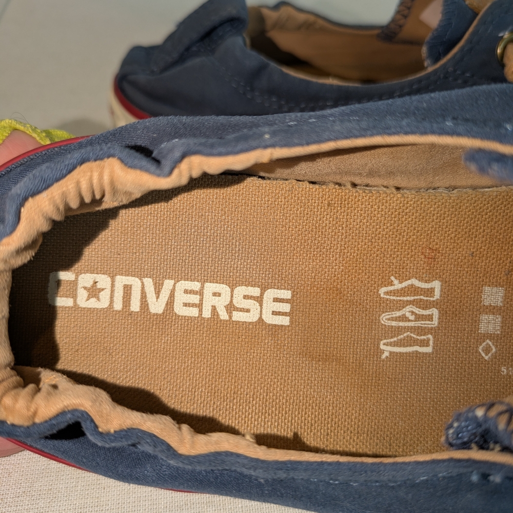 Converse Women's Blue Canvas Low-Top Sneakers with Tan Laces Size 9 - Picture 6 of 9
